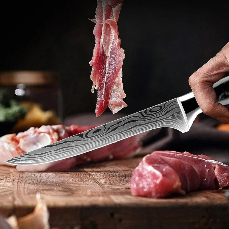 6-Piece Kitchen Knives Set with Knife Block