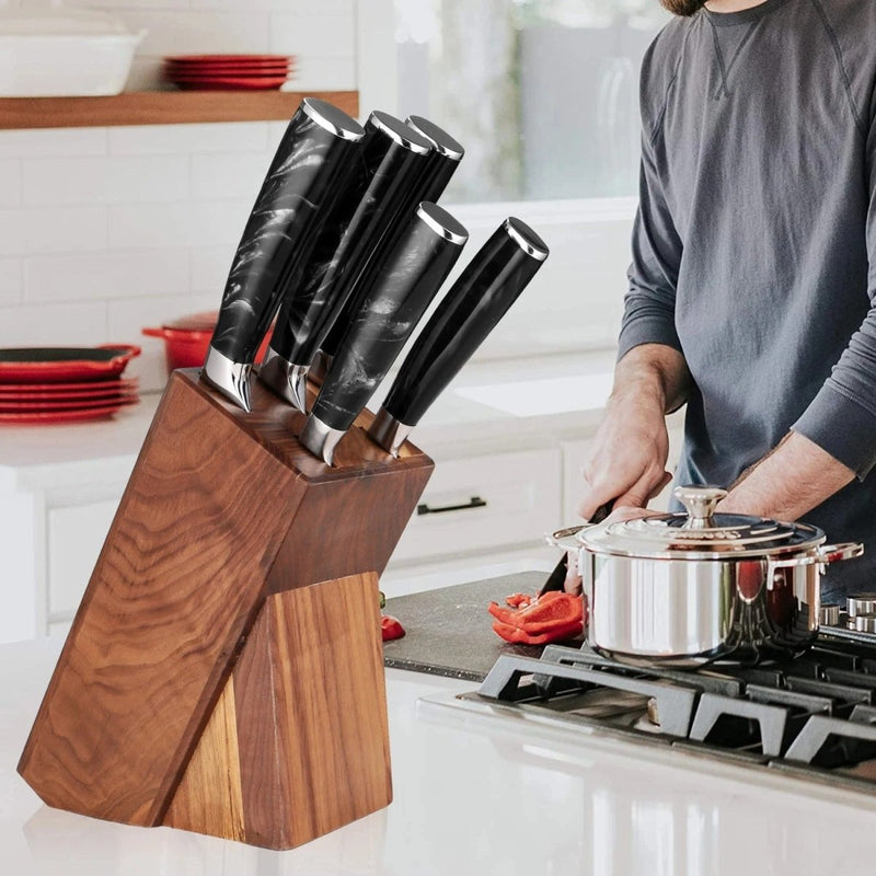 6-Piece Kitchen Knives Set with Knife Block