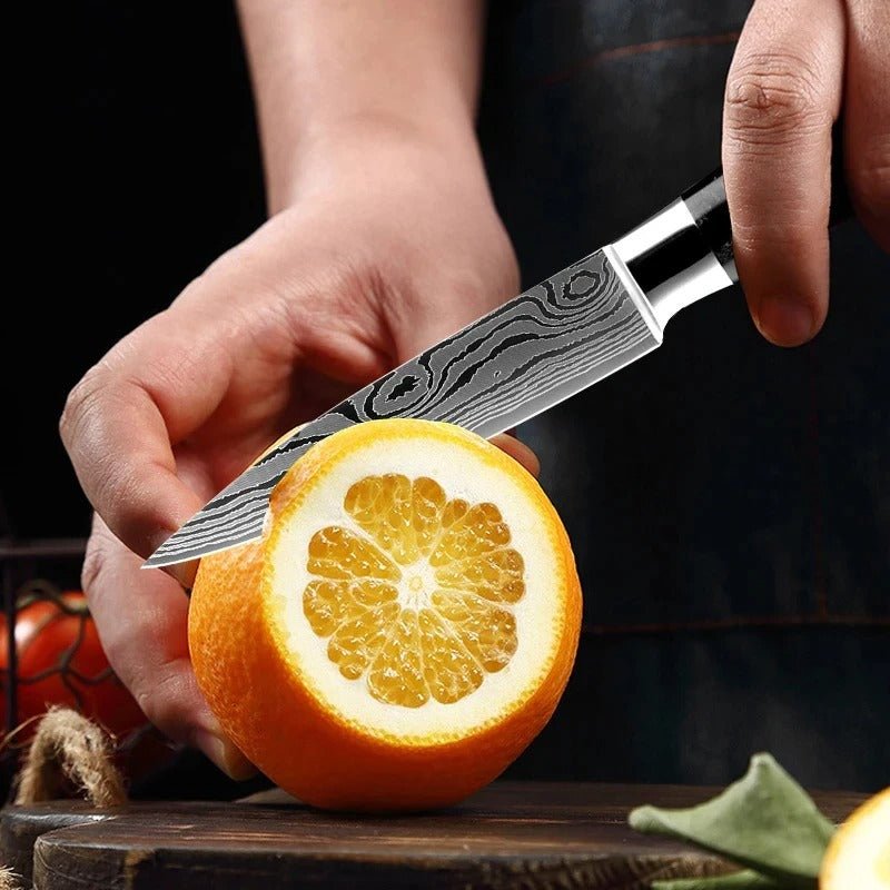 6-Piece Kitchen Knives Set with Knife Block