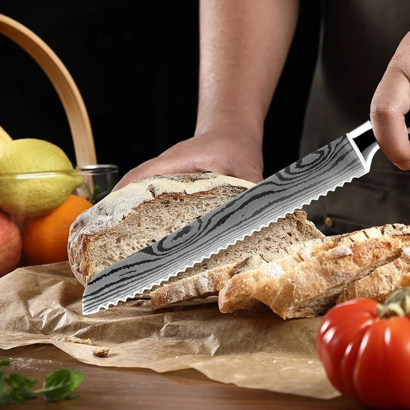 6-Piece Kitchen Knives Set with Knife Block