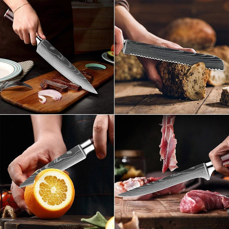 6-Piece Professional Chef Knife Set with Knife Holder