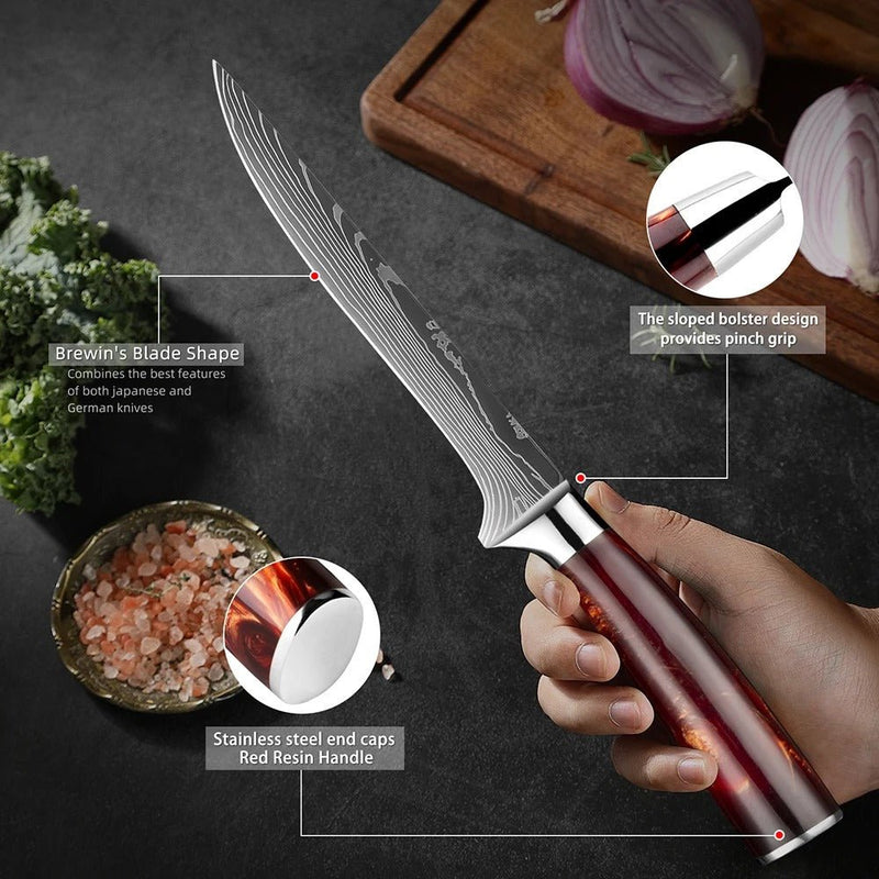 6-Piece Professional Chef Knife Set with Knife Holder