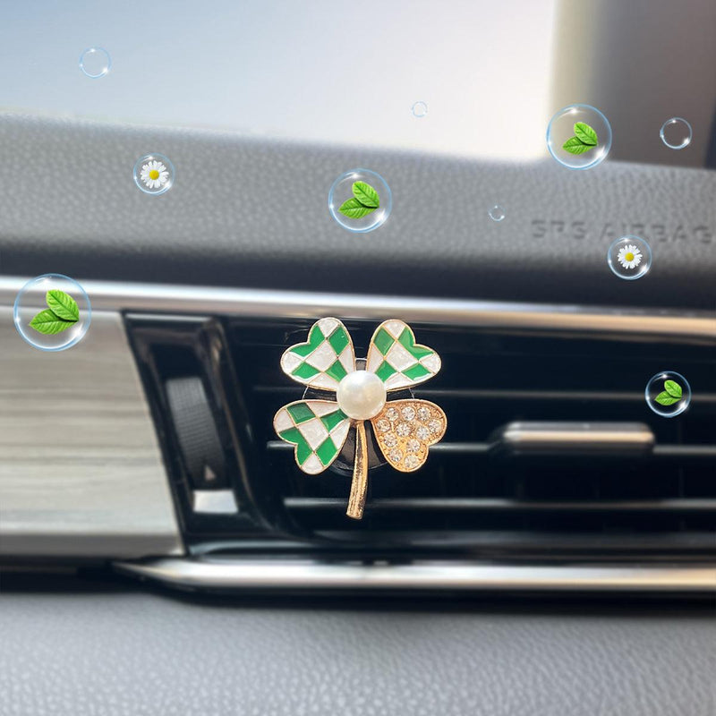 1pc Four-leaf Clover Air Outlet Decoration Ornaments Solid Perfume Car Aromatherapy Inside The Automovtive Air Freshener Car Accessories Women