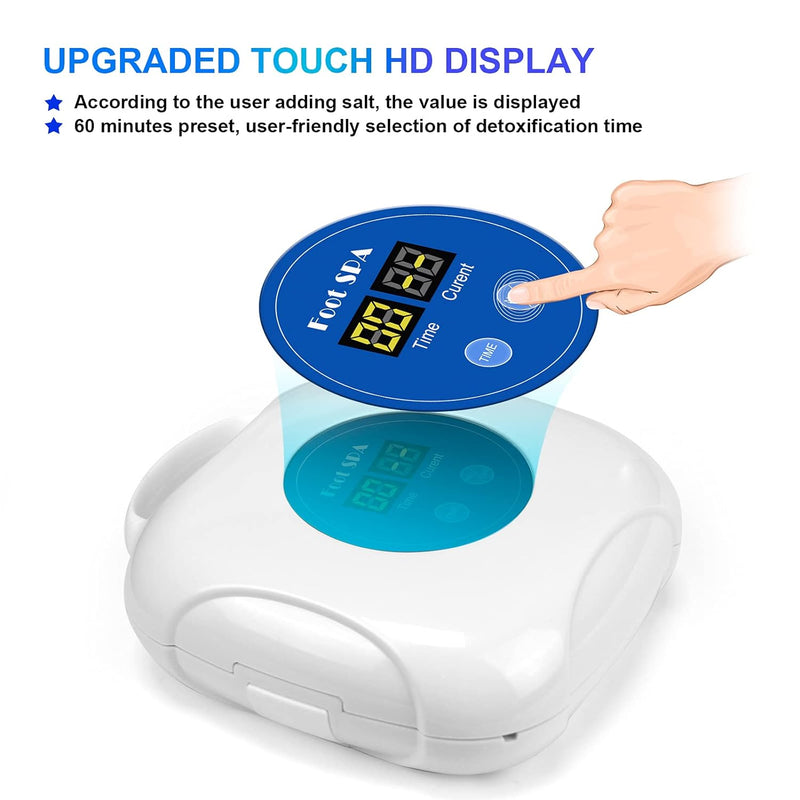 2024 Upgrade Ionic Foot Bath Detox Machine - Ionic Detox Foot Bath, Foot Detox Machine, Touch ON/OFF, LCD & Timer for Home Use Beauty Salon (2 Arrays,100 Liners,1 Blue Bag)