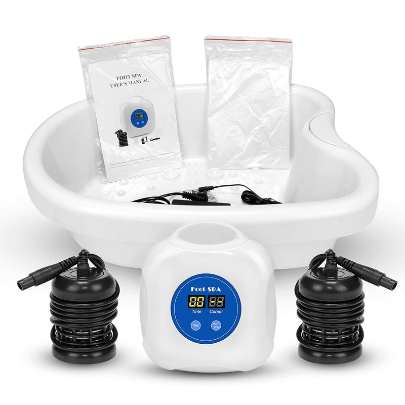2024 Upgrade Ionic Foot Bath Detox Machine - Ionic Detox Foot Bath, Foot Detox Machine, Touch ON/OFF, LCD & Timer for Home Use Beauty Salon with Tub (2 Arrays,10 Tub Liners)