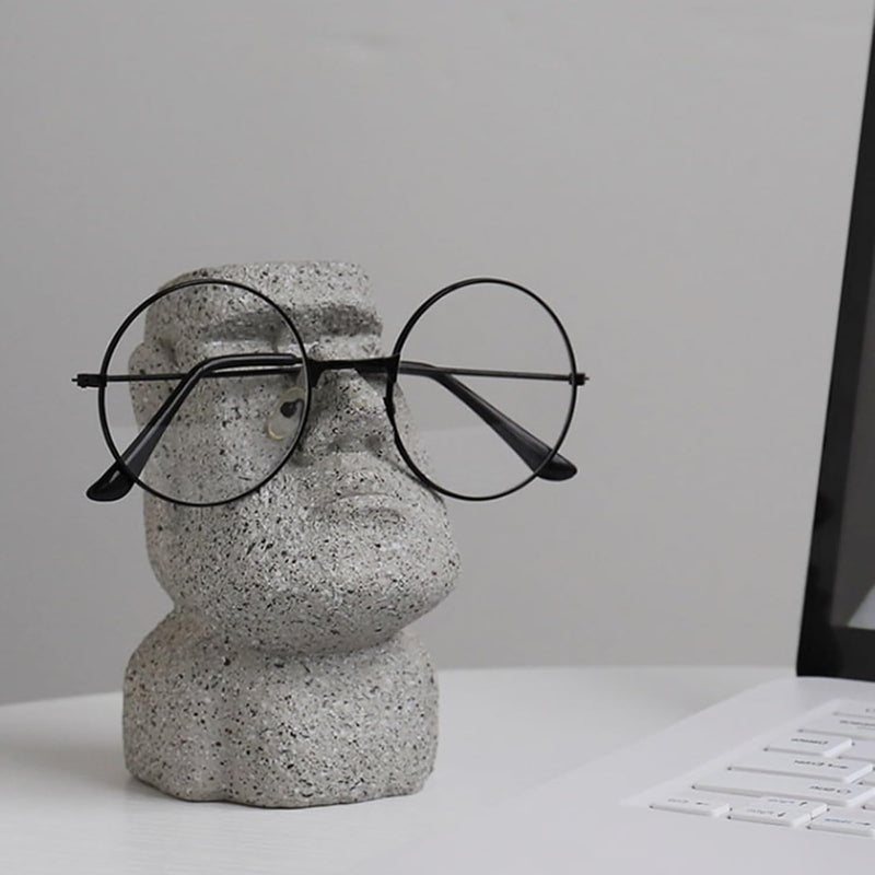 Moai Easter Glasses Holder – Stylish Easter Island Resin Statue for Desktop & Decor