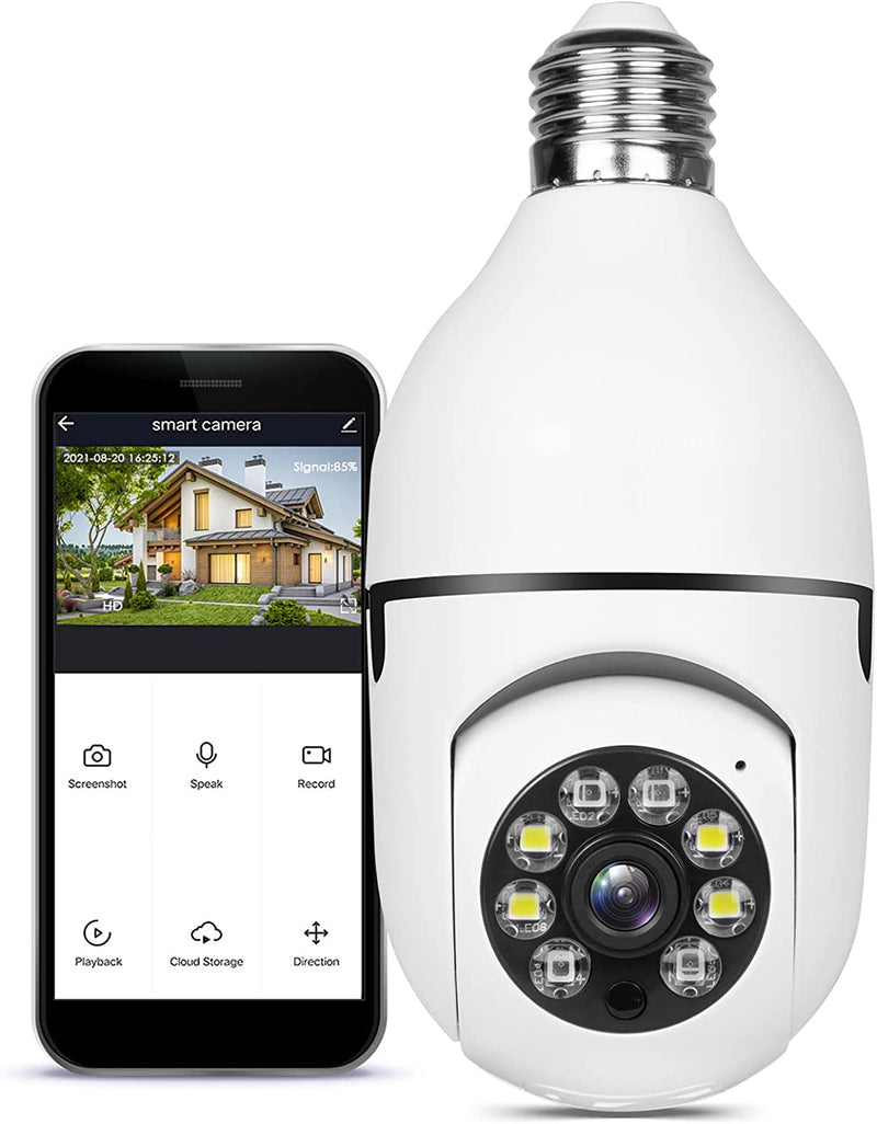 Wireless Wifi Light Bulb Camera Security Camera Premium, 360 Degree DigiEye Bulb Cam