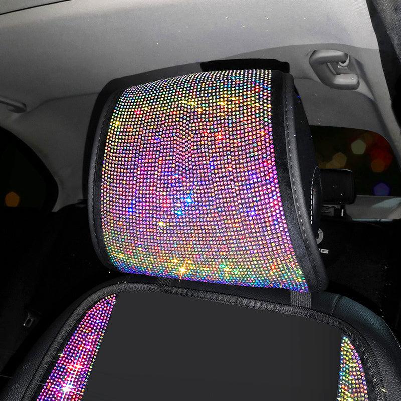 1pc Bling Auto Car Neck Pad Crystal Rhinestone Artificial Diamond Head Pad Pillow Women Girls Car Interior Accessories