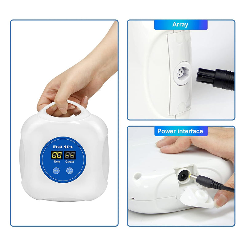2024 Upgrade Ionic Foot Bath Detox Machine - Ionic Detox Foot Bath, Foot Detox Machine, Touch ON/OFF, LCD & Timer for Home Use Beauty Salon (2 Arrays,100 Liners,1 Blue Bag)