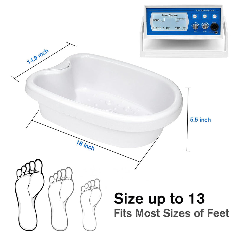 2024 Upgrade Ionic Foot Bath Detox Machine,  3 in1 Detox Foot SPA System with Wrist Strap, Far Infrared Waistbelt, Array and 2 Pads (Blue + Tub)