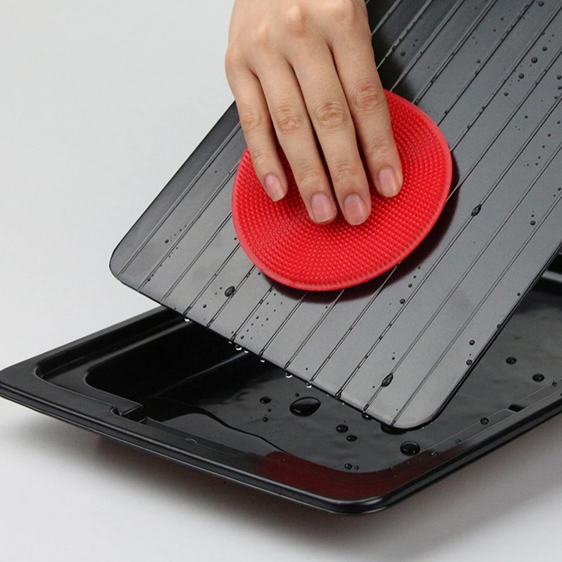 Aluminum Defrosting Tray – Quick Thawing Plate with Drip Pan for Frozen Meat and Food in Large Size