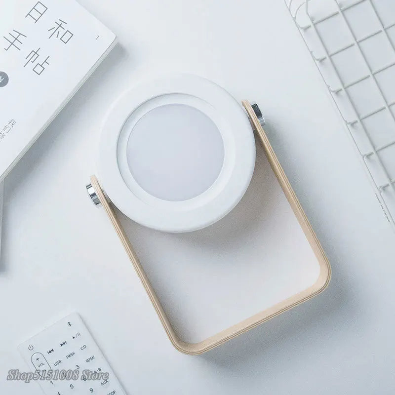 Foldable Wooden LED Night Lamp – Wood Handle Portable USB Lantern Light