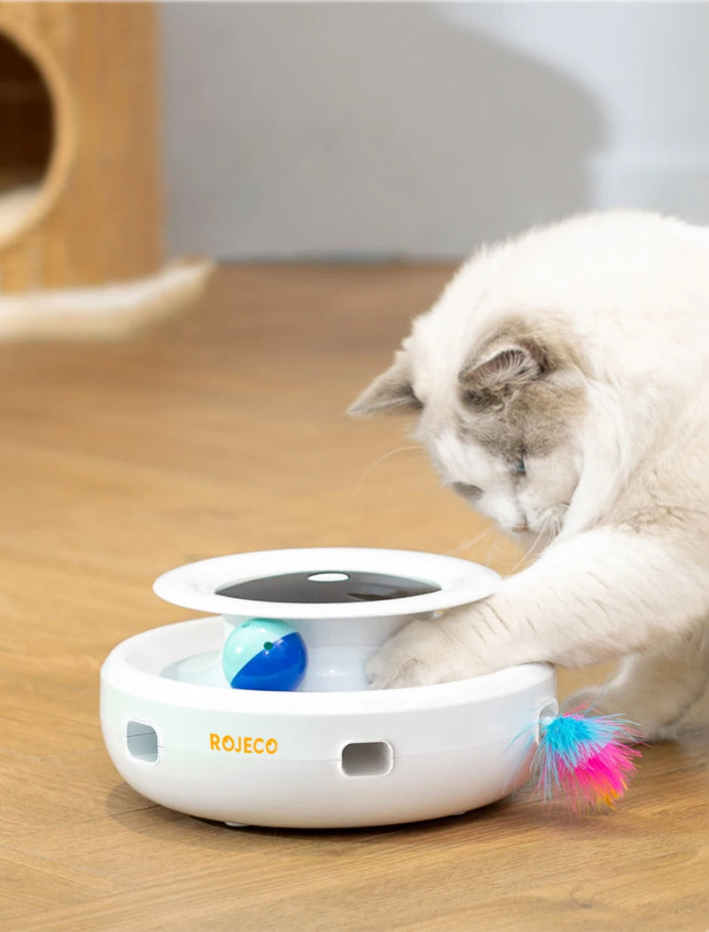 Smart Feather Automatic Cat Toy – 2-in-1 Automatic Fun Ball with 5 Modes for Pet Entertainment & Exercise