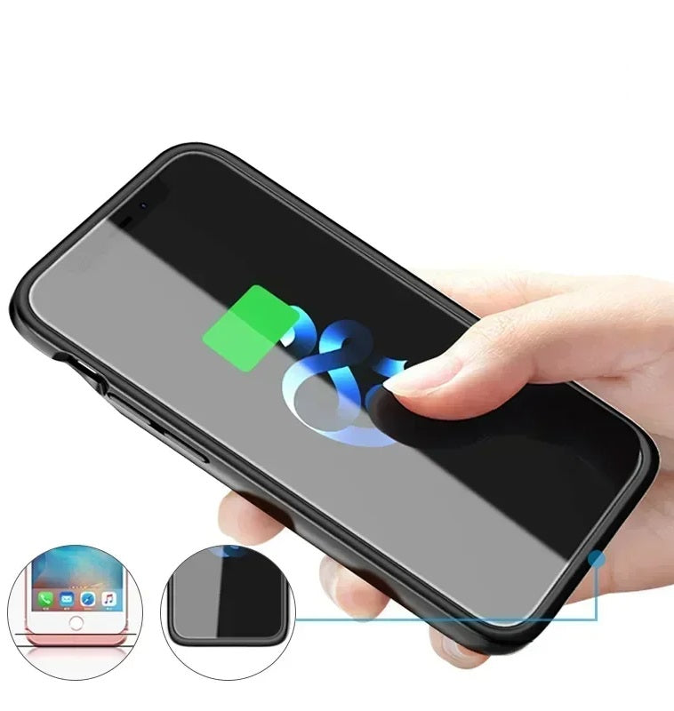 iPhone Battery Case – 6800mAh Power Bank Charger Cover for Extended Mobile Use