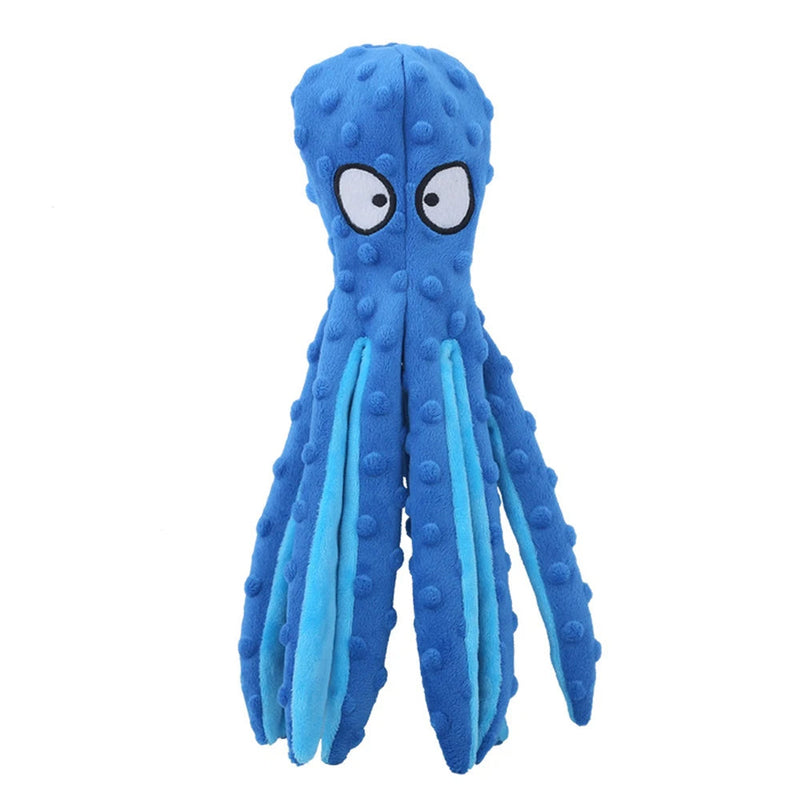 Octopus Sound Pet Chew Toy – Plush Chew Play Companion for Dogs & Cats with Teeth Cleaning & Crinkle Paper Fun