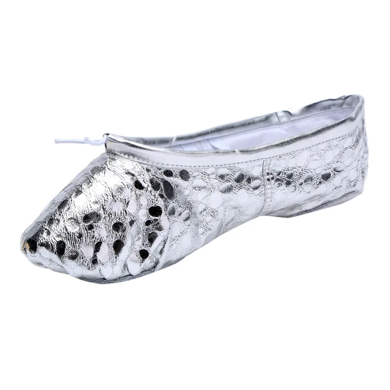 Gold & Silver PU Dance Ballet Shoes – Soft Sole Gym and Footwear for Girls and Women in Comfort-Focused Design
