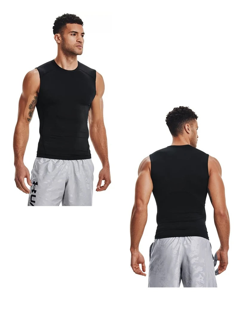 Sleeveless Men’s Compression Tank Top – Quick-Dry Muscle Vest for Gym, Fitness, Bodybuilding & Summer Sports Performance Confidence
