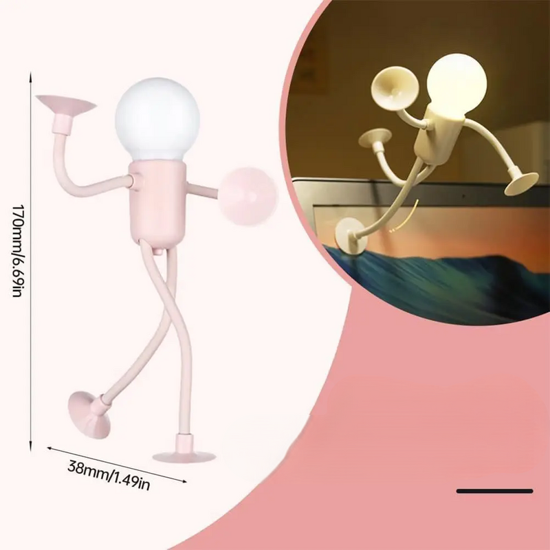 DIY Flexible Sportsman Nightlight – Adjustable Fun Suction Cup Lamp for Bedroom & Holiday Decor