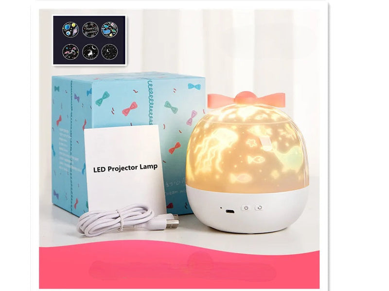 Kids Night Light Projector with Films & Soothing Sounds – Space Rotation LED USB Rechargeable Lamp with 12 Movies for Children’s Room
