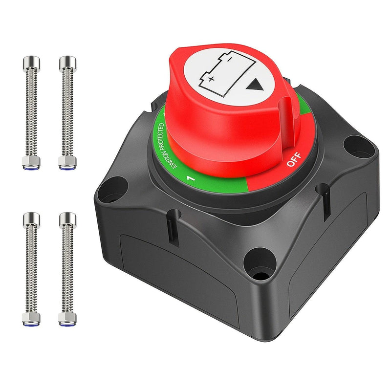 1-2-Both-Off Battery Switch, 12V-48V Battery Disconnect Master Cutoff Switch For Marine Boat Car RV ATV UTV Vehicle, 2 Years Warranty