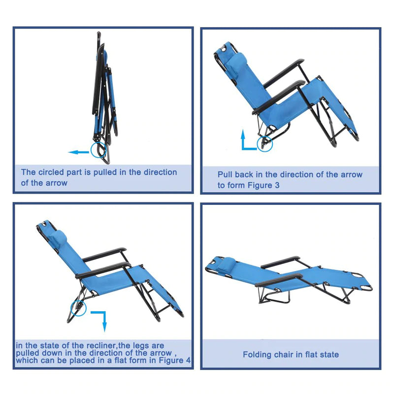 Portable Dual Purposes Folding Reclining Chair