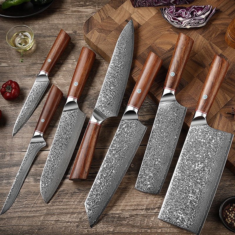 7-Piece Damascus Chef Knife Set