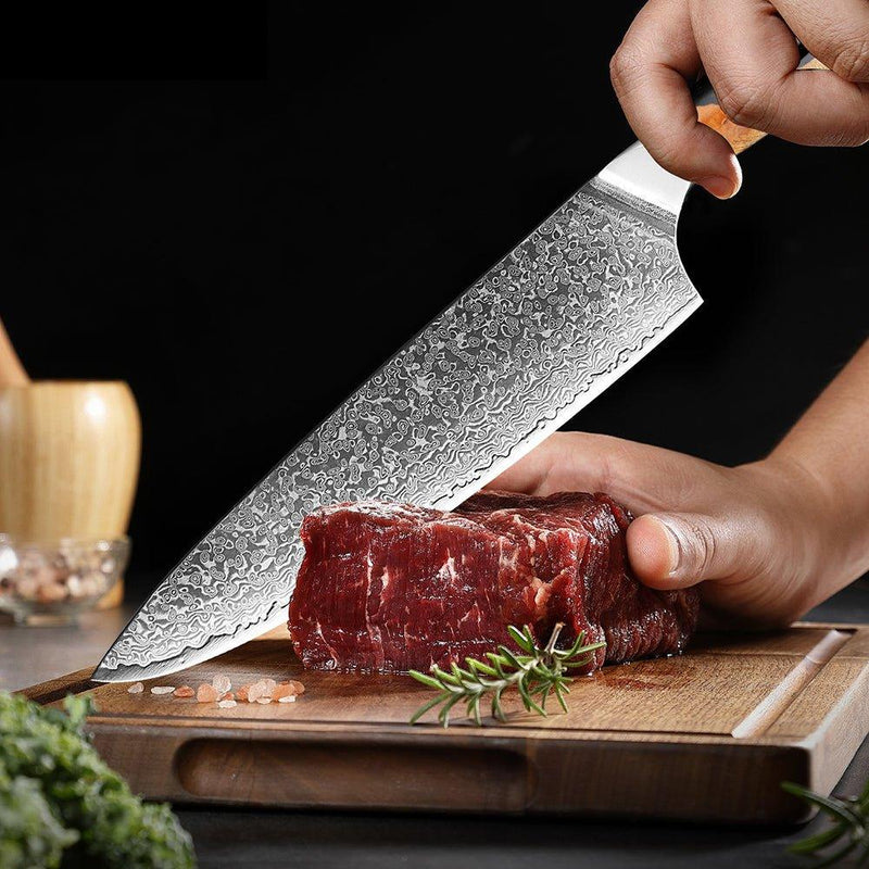 7 Piece Japanese Damascus Steel Chef Knife Set