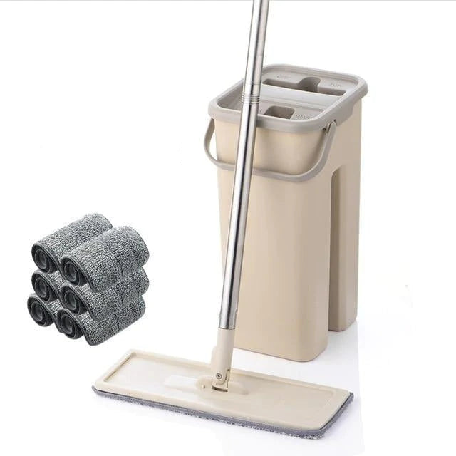 Hand Free Flat Squeeze Mop and Bucket