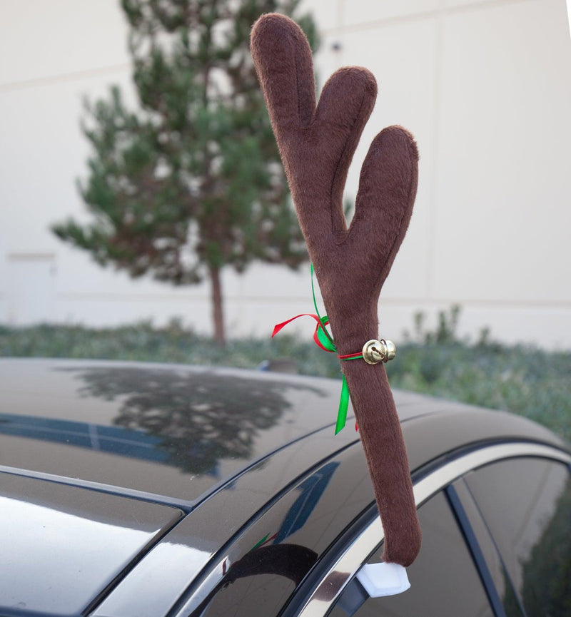Kinglyday Car Reindeer Antlers Rudolph Red Nose Universal Fit Christmas Holiday