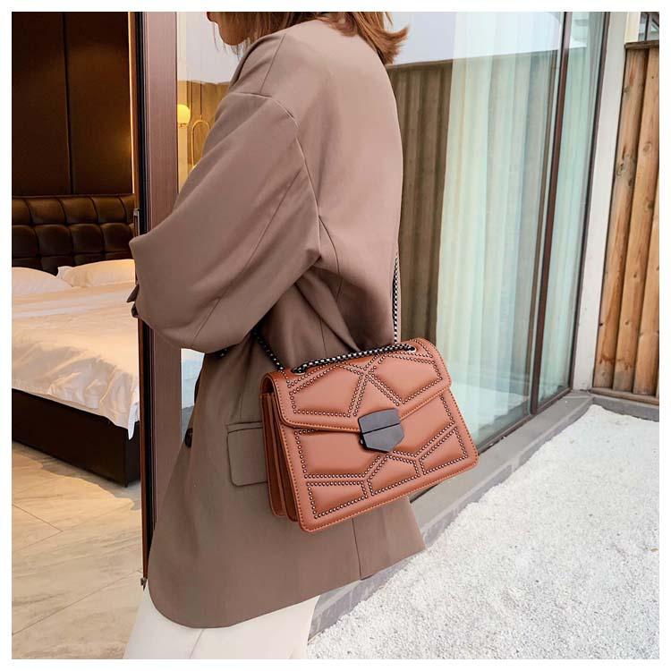 Rivet Chain Small Shoulder Bag with Studs