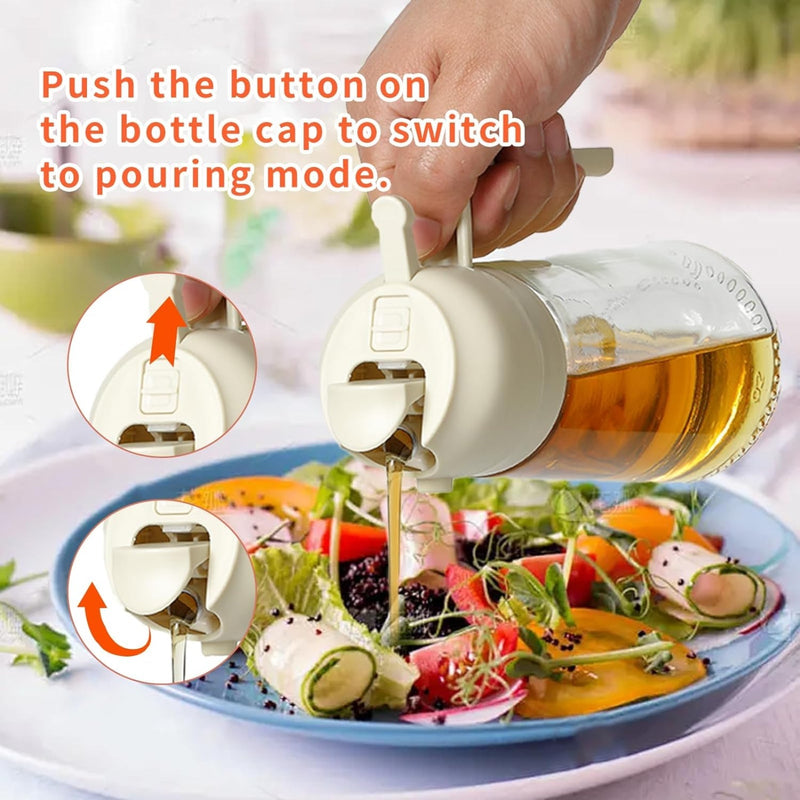 2-in-1 Oil Dispenser Bottle | Oil Sprayer and Dispenser | Healthy Cooking