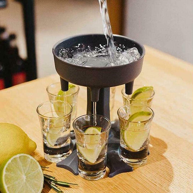 6 Shot Dispenser - Liquor pourer , Drinks Serving plat