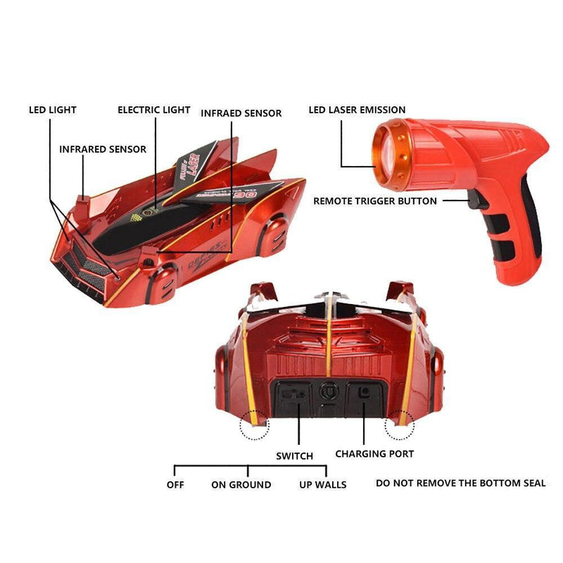 Zero Gravity Laser Racer Wall Climbing RC Car Toy