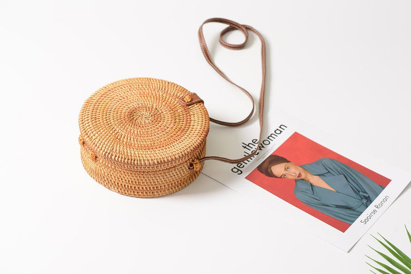 Handmade Bohemian Straw Rattan Crossbody Bag