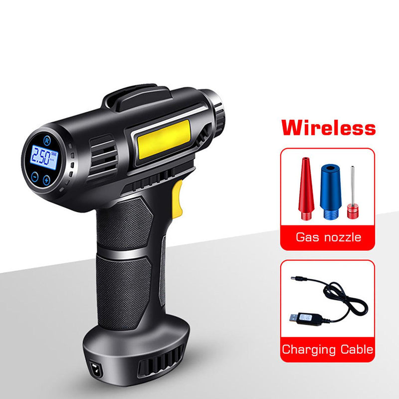 120W Portable Car Air Compressor, Wired/Wireless Handheld Car Inflatable Pump Electric,Automobiles Tire Inflator With LED Light For Car