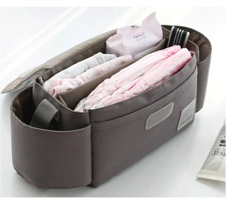 Stroller Bag Organizer – Universal Baby Accessories Trolley Bag with Cup Holder for Newborn Travel Convenience