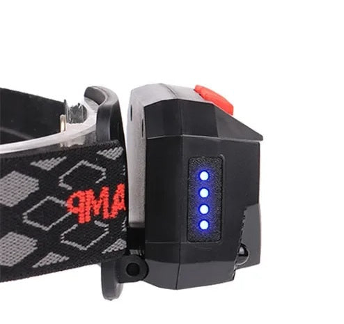 USB Rechargeable LED Headlamp – Bright Sensor-Activated Head Torch for Fishing, Hiking, Emergency Search, or Camping Adventure Use