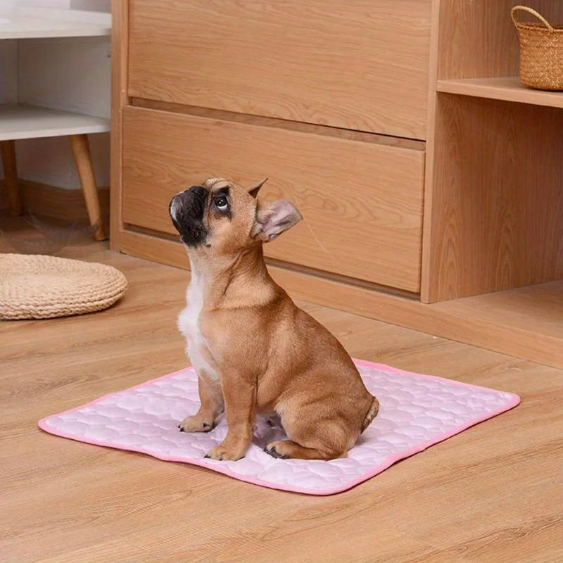 Cooling Pet Mat for Summer - 40in Ice Silk Sleep Pad for Dogs & Cats