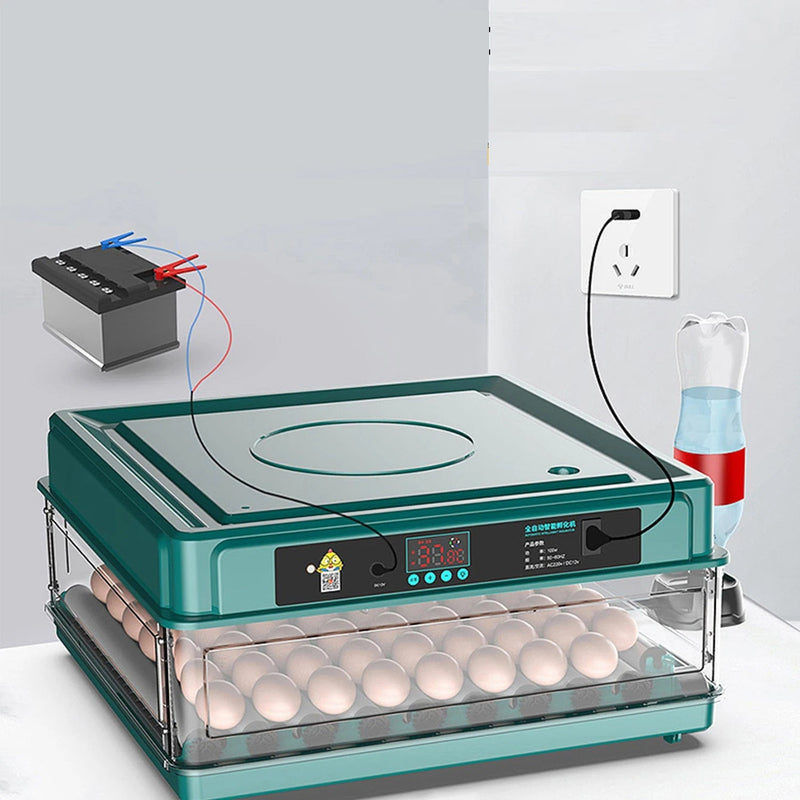 Digital Egg Incubator with Adjustable Tray – EU Plug, Light Tester & Turner for Hatching Chickens, Birds & More