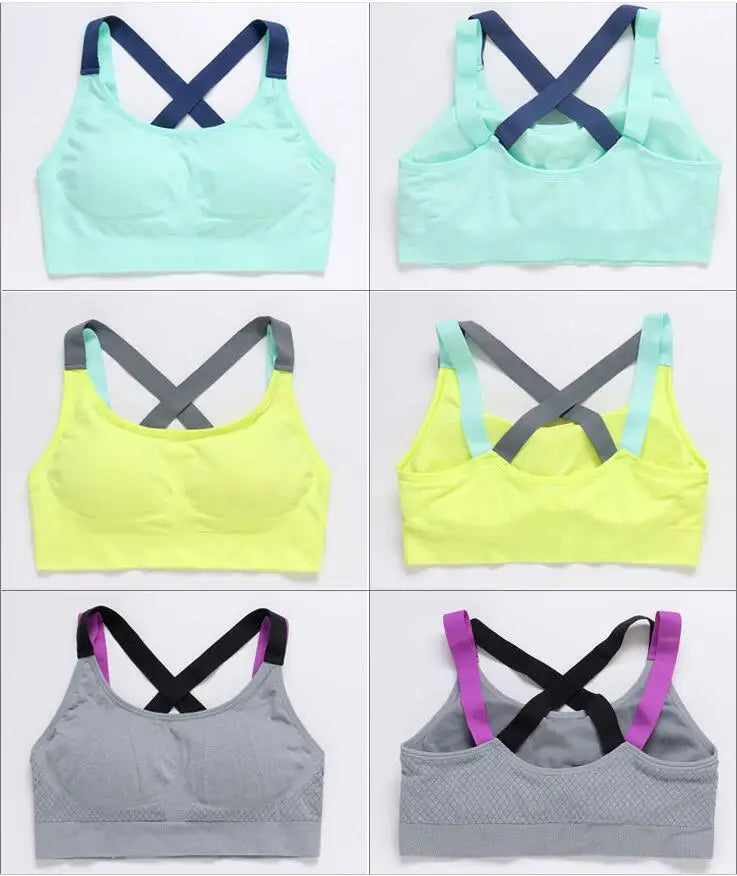 Shockproof Cross-Back Sports Bra – Push-Up, Breathable Workout Bra for Maximum Support During Running, Gym & Yoga Sessions