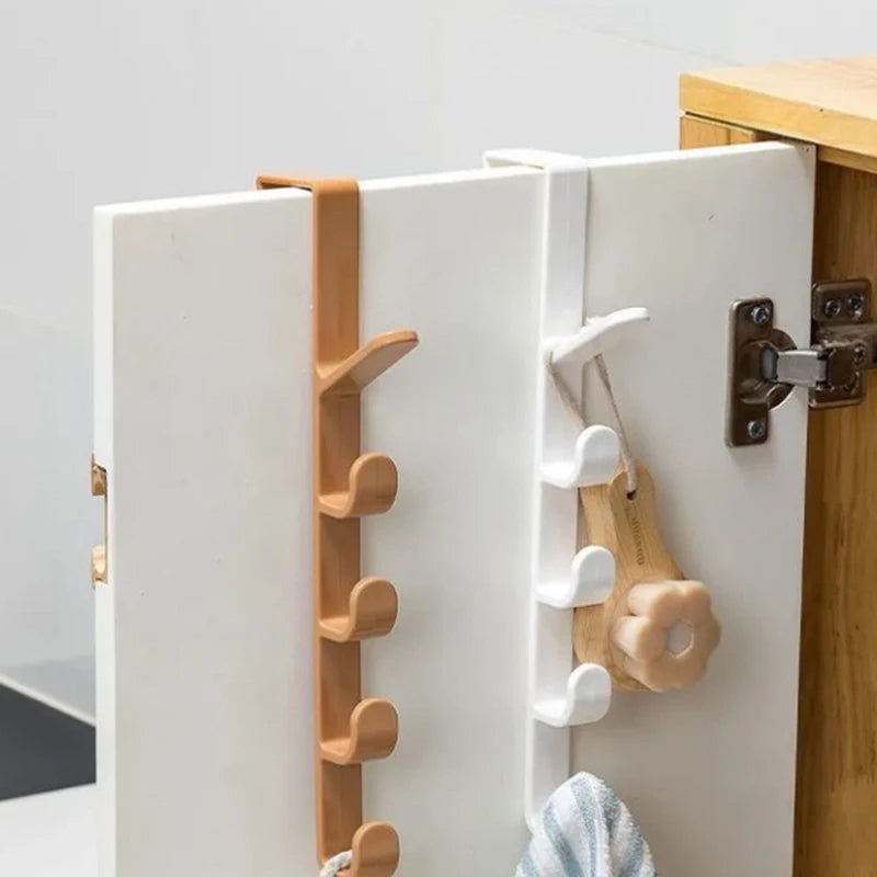 Wall-Mounted Hat Organizer - 6-Hook L Shaped Rack for Baseball Caps, Belts, and Accessories
