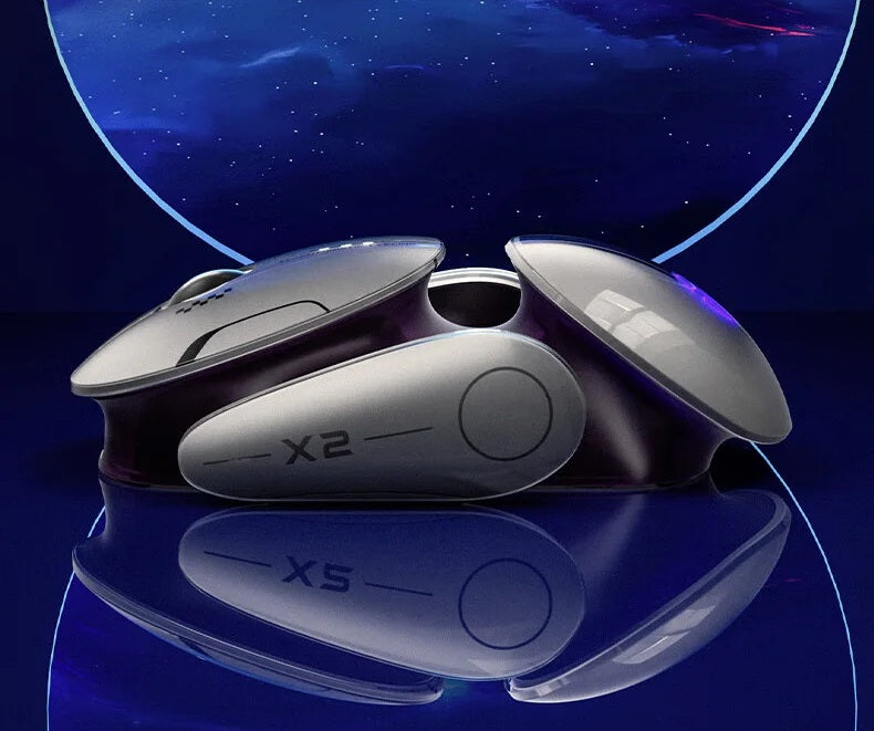 Inphic X2 Silent Bluetooth Mouse - Metal Base Rechargeable Wireless Mouse for Gaming, Office, Laptop, and Ultra Quiet Clicking