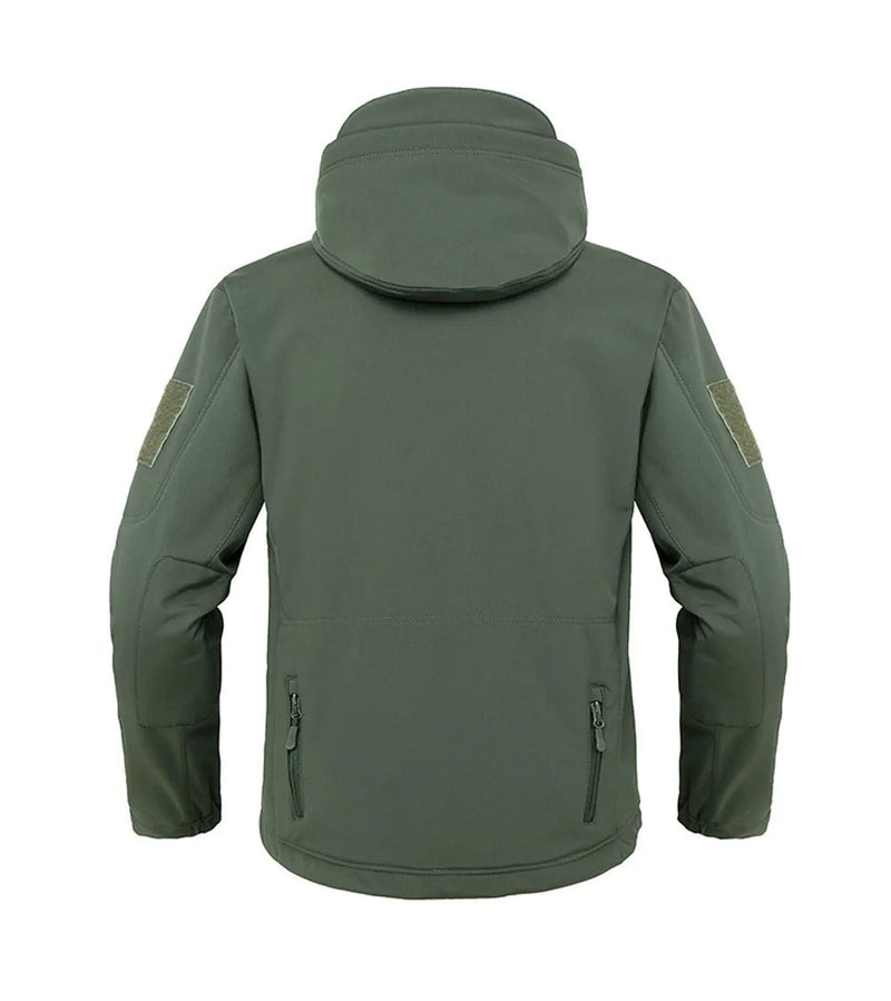 Tactical Military Shark Skin Jacket – Waterproof Softshell Combat Bomber Coat with Hood for Outdoor, Hiking, or Army Gear