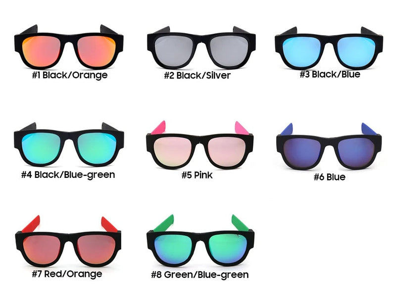 Folding Slap Sunglasses – Trendy Polarized Shades for Men with Mirror Finish and Wristband-Style Folding Innovation