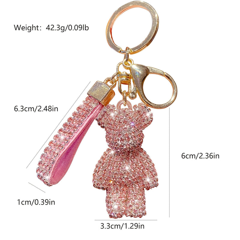 1pc Cute Bear Keychain Accessories For Women, Mama, Kids, Girl, Men, Kawaii Car Key Chain For Wallet, Backpack, Coin Purse