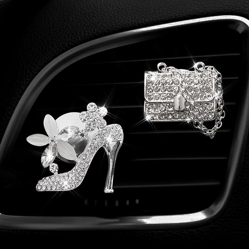 1PC Car Air Vent Clip Ornament, Crystal Car Diffuser, Bling Rhinestone Oil Diffuser Vent Clip, Car Freshener Car Accessories For Women