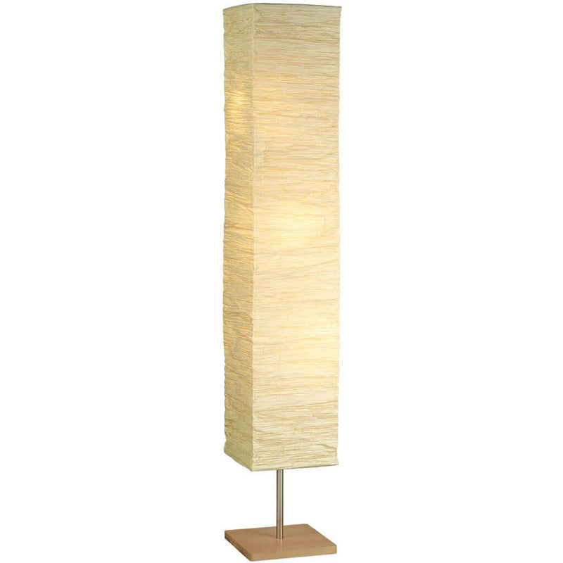 Satin Steel/Natural Wood Floor Lamp - Alforyo