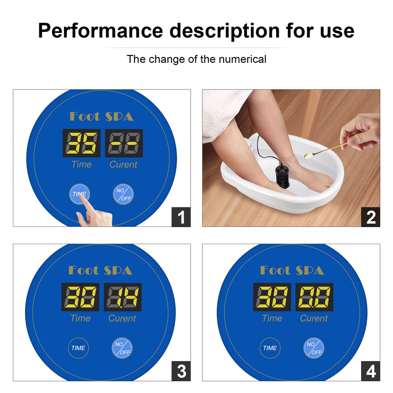 2024 Upgrade Ionic Foot Bath Detox Machine - Ionic Detox Foot Bath, Foot Detox Machine, Touch ON/OFF, LCD & Timer for Home Use Beauty Salon (2 Arrays,100 Liners,1 Blue Bag)