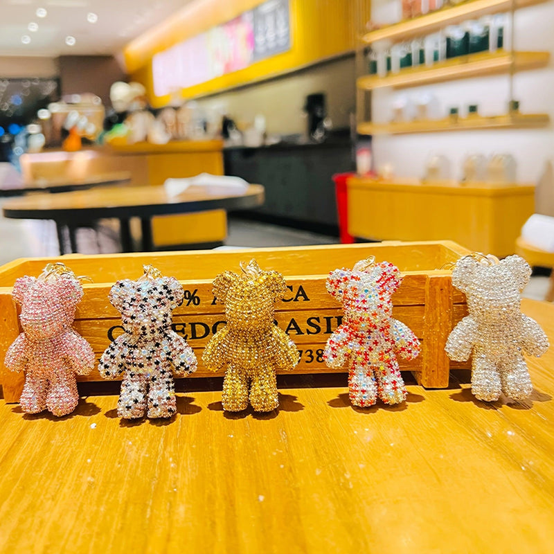 1pc Cute Bear Keychain Accessories For Women, Mama, Kids, Girl, Men, Kawaii Car Key Chain For Wallet, Backpack, Coin Purse