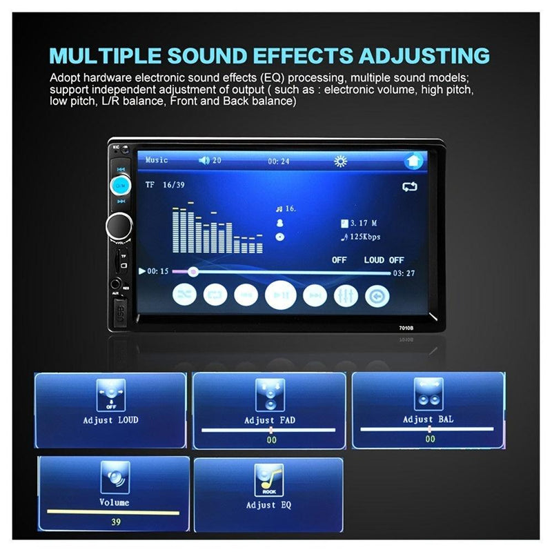 2 Din 7 Inch Car Stereo Touch Screen Multimedia MP5 Radio